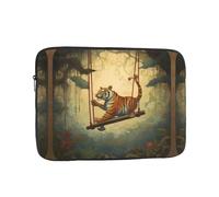 WZYWHJ Little Tiger on The Swing - Funda para portátil de 12 pulgadas, a prueba de golpes, para hombres y mujeres, viajes de negocios, escuela, oficina, uso diario
