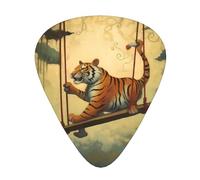 Wzywhj Little Tiger On The Swing - Púas de guitarra estampadas, 12 piezas, fácil agarre, para ukelele, guitarra eléctrica o acústica