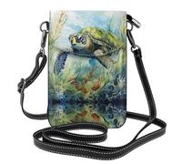 WZYWHJ Little Turtle in the Seaweed - Bolso cruzado de piel con solapa para teléfono, regalo versátil para mujeres, caminar, acampar, ir de compras y viajar