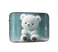 WZYWHJ Little White Bear in The Rain - Funda para portátil de 33.0 cm, a prueba de golpes, para hombres y mujeres, viajes de negocios, escuela, oficina, uso diario
