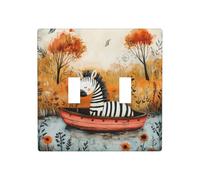 WZYWHJ Little Zebra on The Boat - Panel de termoplástico impreso para cubierta de interruptor, placa frontal decorativa de pared que no se daña fácilmente