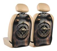 WZYWHJ Magical Design Norse Runes Brújula impresa para asiento de coche, almohadilla de almacenamiento antipatadas, 2 piezas, bolsa de almacenamiento multifuncional protector de asiento después de la