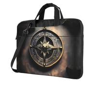 WZYWHJ Magical Design Norse Runes Brújula Impresiones Ultradelgada Portátil de un solo hombro Bolsa para ordenador portátil Accesorios de computadora Suave a prueba de golpes para portátiles, Black