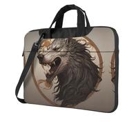WZYWHJ Majestic - Bolsa portátil ultrafina de un solo hombro con estampado de lobo gigante, accesorios de computadora, suave a prueba de golpes para portátiles, Black, 15.6 inch