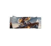 WZYWHJ Majestuoso tigre descansando en una roca con patrón de cielo nublado, diademas de lazo para bebé y accesorios elásticos para el cabello suave para recién nacidos y niñas