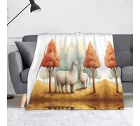 WZYWHJ Mantas con estampado de alpacas Under The Redwood Trees, ligeras, cálidas, cómodas, suaves, duraderas, para el hogar, descanso práctico al aire libre
