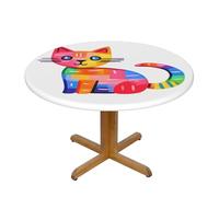 WZYWHJ Mantel cuadrado colorido con estampado de gato, impermeable, resistente a las arrugas, para decoración de mesa de comedor