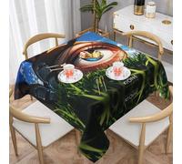 WZYWHJ Mantel decorativo cuadrado de 137 x 137 cm, manteles de mesa de café, lavable y reutilizable, estampado de ojos misteriosos