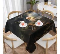 WZYWHJ Mantel decorativo cuadrado de 137 x 137 cm, manteles de mesa de centro, lavables y reutilizables, estampado de tornado terrible