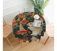 WZYWHJ Mantel largo redondo con estampado de conejo bajo la gloria de la mañana, antidesbordamiento y resistente a las arrugas, 152 cm
