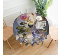 WZYWHJ Mantel largo redondo con estampado de Morning Glory and Rose, antidesbordamiento y resistente a las arrugas, mantel de comedor de 60 pulgadas