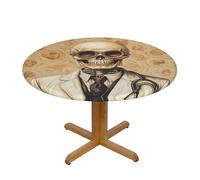 WZYWHJ Mantel redondo con estampado de calavera Experiment Doctor, impermeable, resistente a las arrugas, para decoración de mesa de comedor