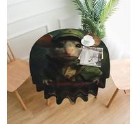 WZYWHJ Mantel redondo largo con estampado de cornudo de ratón, antidesbordamiento y resistente a las arrugas, mantel de comedor de 60 pulgadas