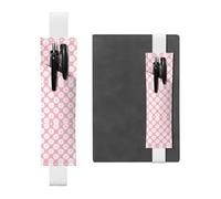 WZYWHJ Marcapáginas de piel con estampado de camelia blanca, clip elástico para cuadernos y diarios con correa ajustable, capacidad para 2-3 bolígrafos