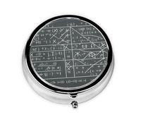 WZYWHJ Math Calculus Prints - Caja de medicina circular de almacenamiento, portátil de viaje con compartimentos, mini dispensador de píldoras