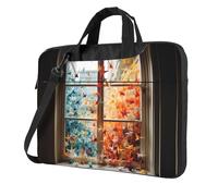WZYWHJ Mil grúas de papel en la ventana Impresión ultrafina portátil de un solo hombro bolsa para computadora portátil accesorios de computadora suave a prueba de golpes para portátiles, Black, 13
