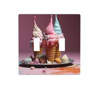 WZYWHJ Mini panel termoplástico impreso con helado para cubierta de interruptor, placa frontal decorativa de pared que no se daña fácilmente