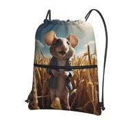 WZYWHJ Mouse On The Wheat Field - Mochila con cremallera y cordón para senderismo, camping, yoga, práctica para llevar a diario