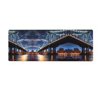 WZYWHJ New York Manhattan Bridge Night Print - Almohadilla de teclado de goma extra grande, cojín de escritorio de oficina antideslizante grueso