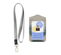 Wzywhj Nice Swan - Funda protectora de piel para tarjeta de identificación con diseño de cisne con cuerda desmontable para colgar