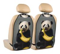 WZYWHJ Panda Eating Banana - Almohadilla de almacenamiento para asiento de coche con estampado de plátano, 2 piezas, bolsa de almacenamiento multifuncional protectora después de la instalación