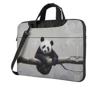 WZYWHJ Panda on a tree branch Printing Ultra-Thin Portable Single Shoulder Laptop Bag Computer Accessories Soft Shock for laptops, Black, 15.6 inch