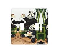 WZYWHJ Pandas of Father and Son - Panel termoplástico con impresión para cubierta de interruptor, placa frontal decorativa de pared que no se daña fácilmente