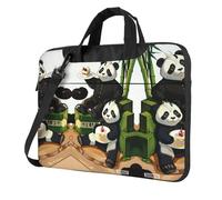 WZYWHJ Pandas of Father and Son Prints - Bolsa portátil ultrafina de un solo hombro, accesorios de computadora, suave a prueba de golpes para portátiles, Black, 15.6 inch