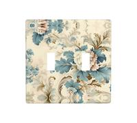 WZYWHJ Panel de termoplástico impreso con flores azules para cubierta de interruptor, placa frontal decorativa de pared que no se daña fácilmente