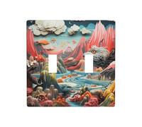 WZYWHJ Panel de termoplástico impreso de montañas y mares para cubierta de interruptor, placa frontal decorativa de pared que no se daña fácilmente