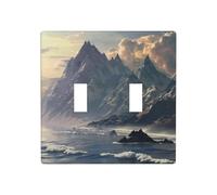 WZYWHJ Panel de termoplástico impreso de montañas y mares para cubierta de interruptor, placa frontal decorativa de pared que no se daña fácilmente
