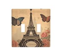 WZYWHJ Panel de termoplástico vintage con diseño de la Torre Eiffel de París para cubierta de interruptor, placa frontal decorativa de pared que no se daña fácilmente