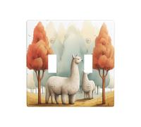 WZYWHJ Panel termoplástico con diseño de alpacas bajo la secuoya para cubierta de interruptor, placa frontal decorativa de pared que no se daña fácilmente