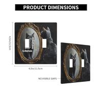 WZYWHJ Panel termoplástico con patrón de gato en el espejo para cubierta de interruptor, placa frontal decorativa de pared que no se daña fácilmente