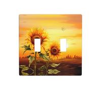 WZYWHJ Panel termoplástico con patrón de girasol al atardecer para cubierta de interruptor, placa frontal decorativa de pared que no se daña fácilmente