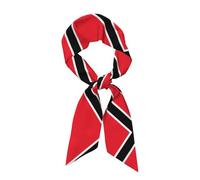WZYWHJ Pañuelo de seda de tira larga para mujer, estampado de bandera de Trinidad y Tobago, pañuelo de satén suave y sedoso