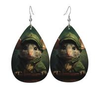 WZYWHJ Pendientes de piel con diseño de cornudo de ratón, diseño de gota de agua, artículos de moda para mujer