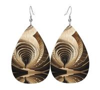 WZYWHJ Pendientes de piel con diseño de gotas de agua con impresión de retrato giratorio, artículos de moda para mujer