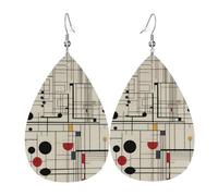 WZYWHJ Pendientes de piel con diseño de gotas de agua de Bauhaus