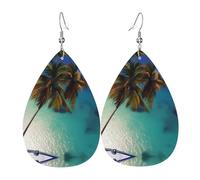 WZYWHJ Pendientes de piel con diseño de gotas de agua y coco, para mujer