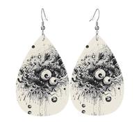 WZYWHJ Pendientes de piel con diseño de graffiti, diseño de gotas de agua, artículos de moda para mujer