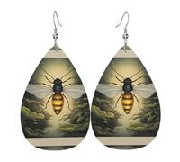 WZYWHJ Pendientes de piel con diseño de luciérnaga iluminada, diseño de gotas de agua, artículos de moda para mujer