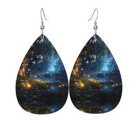 WZYWHJ Pendientes de piel para mujer, diseño de mariposas en cuentos de hadas, colgante simple de gotas de agua, regalo de vacaciones de moda