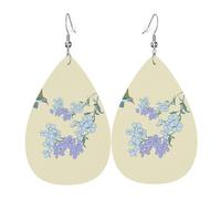WZYWHJ Pendientes de piel para mujer, diseño de orquídeas frescas, colgante simple de gotas de agua, regalo de vacaciones de moda