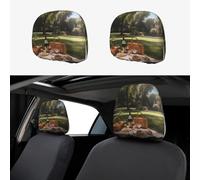 WZYWHJ Picnic on The Lawn - Funda de almohada para coche, 2 piezas, funda de asiento, funda protectora universal