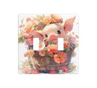 WZYWHJ Pig in The Flowerpot - Panel de termoplástico impreso para cubierta de interruptor, placa frontal decorativa de pared que no se daña fácilmente