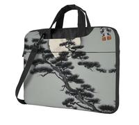 WZYWHJ Pine Tree under the Moon Prints - Bolsa portátil ultrafina de un solo hombro, accesorios de computadora, suave a prueba de golpes para portátiles, Black, 13 inch