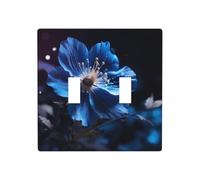 WZYWHJ Placa decorativa de pared con estampado de flores azules en la oscuridad, 4.5 x 4.5 pulgadas, duradera y elegante para zonas residenciales y comerciales