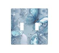WZYWHJ Placa decorativa de pared con estampado de mariposas de cristal, 4.5 x 4.5 pulgadas, duradera y elegante para zonas residenciales y comerciales