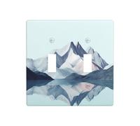 WZYWHJ Placa decorativa de pared con patrón de montañas reflejadas, 4.5 x 4.5 pulgadas, duradera y elegante para zonas residenciales y comerciales